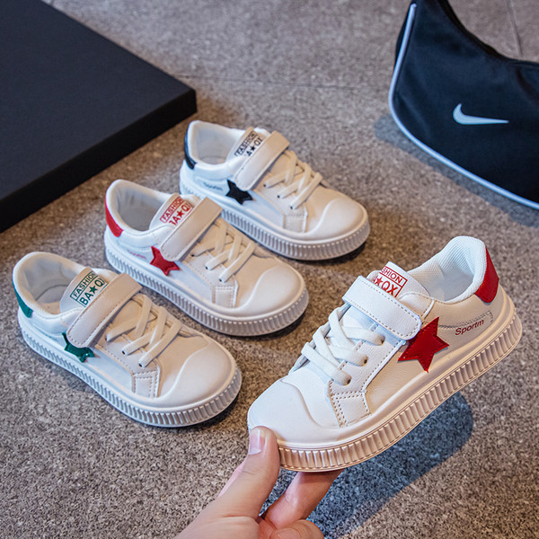 Детски кецове от еко кожа с надпис и велко закопчаване за момчета и момичета