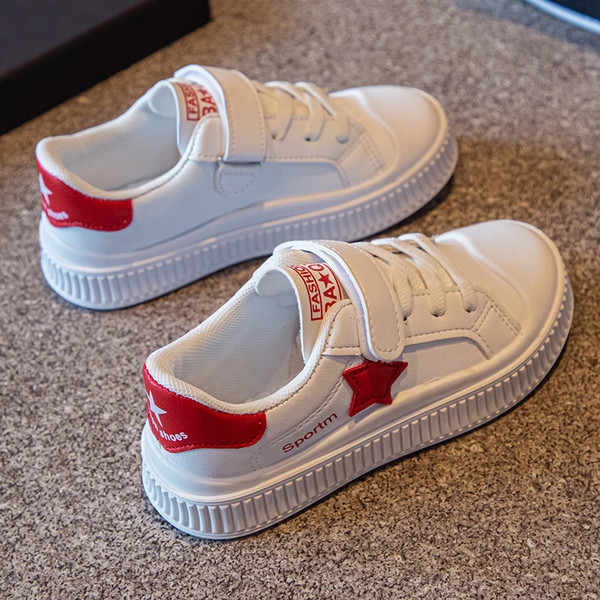 Детски кецове от еко кожа с надпис и велко закопчаване за момчета и момичета