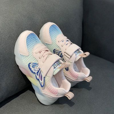 Мрежести детски маратонки с лепенка