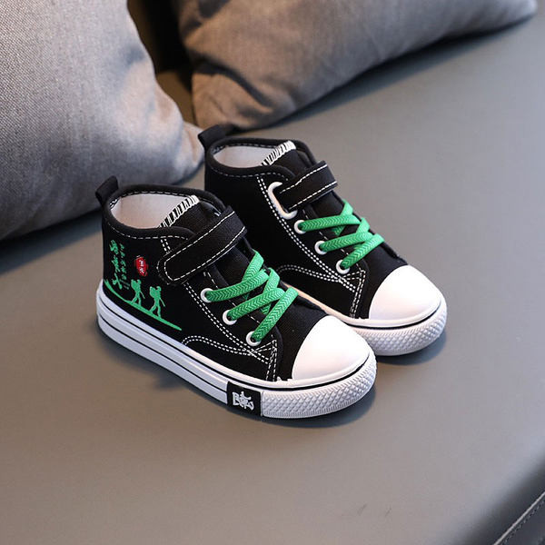 Нов модел детски текстилни високи кецове с равна подметка