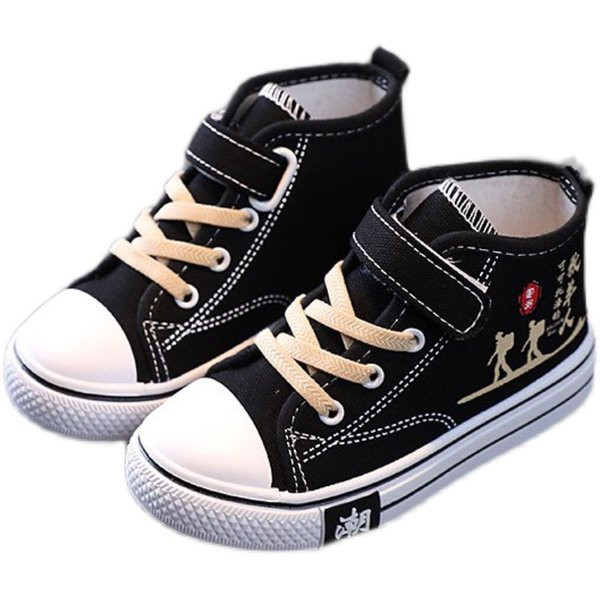 Нов модел детски текстилни високи кецове с равна подметка