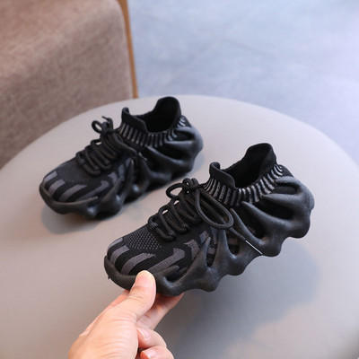 Нов модел детски дишащи маратонки с връзки за момчета