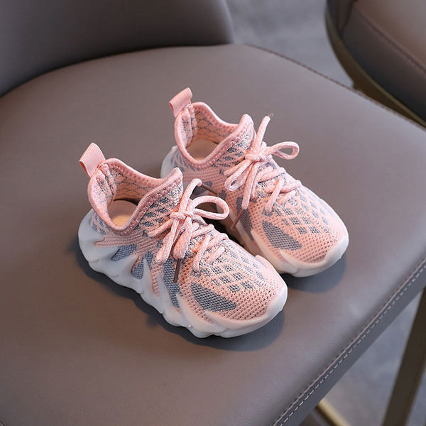 Нов модел детски мрежести маратонки с връзки за момичета