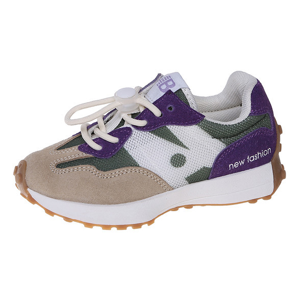 Детски маратонки от еко велур с неплъзгаща се подметка