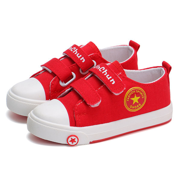 Детски платнени кецове с апликация и велкро лепенки с надпис за момчета 