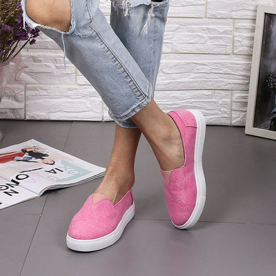 Ежедневни мокасини от текстил с равна подметка за жени