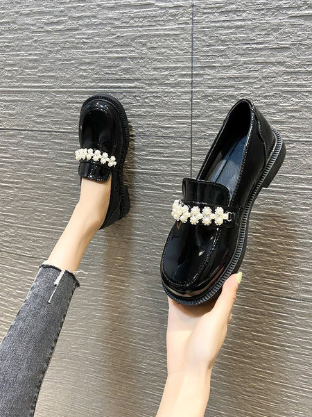 Мъжки мокасини от еко кожа с декорация перли