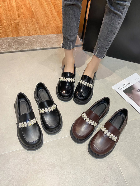 Мъжки мокасини от еко кожа с декорация перли