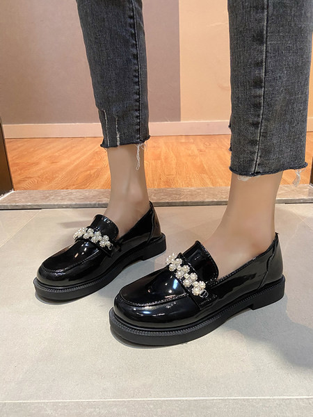 Мъжки мокасини от еко кожа с декорация перли