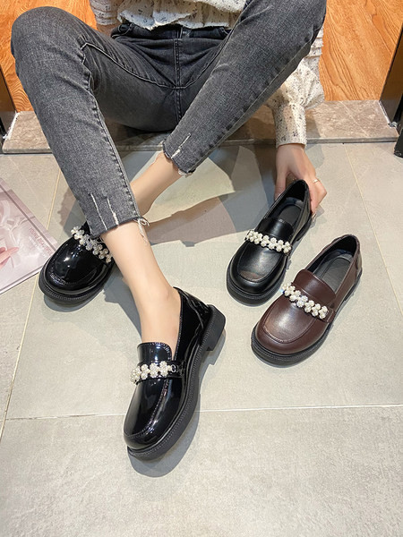 Мъжки мокасини от еко кожа с декорация перли