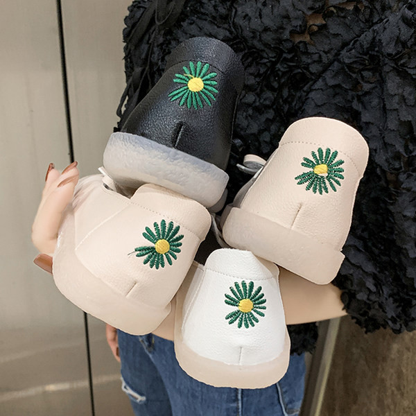 Mocasini de dama din piele cu panglica