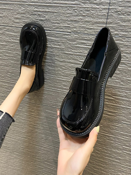 Дамски мокасини от еко кожа - черен цвят