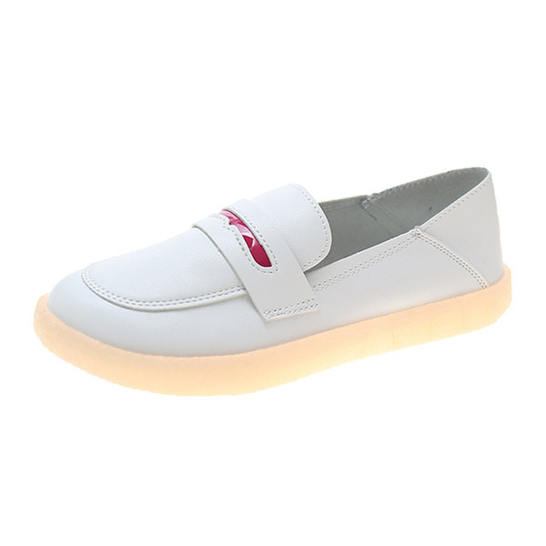 Mocasini de dama din piele cu talpa plata in doua culori