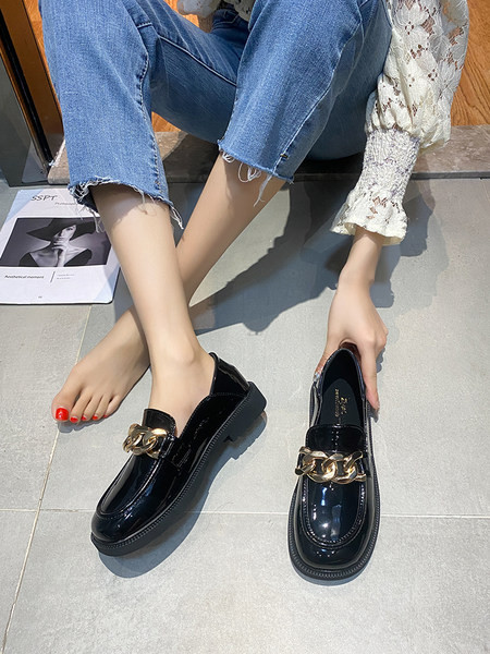 Дамски мокасини от еко кожа в черен цвят - два модела