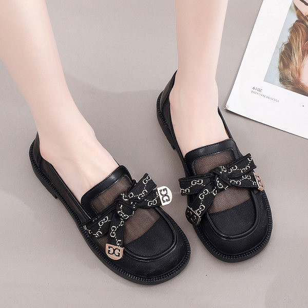 Дамски кожени мокасини от еко кожа с панделка