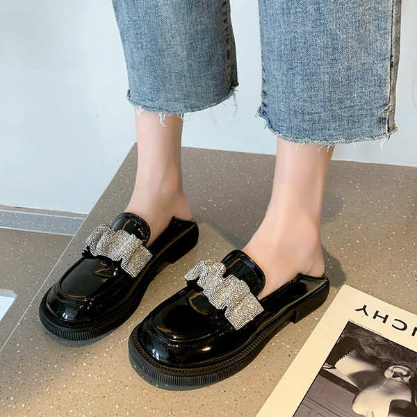 Дамски мокасини от еко кожа с декорация  камъни