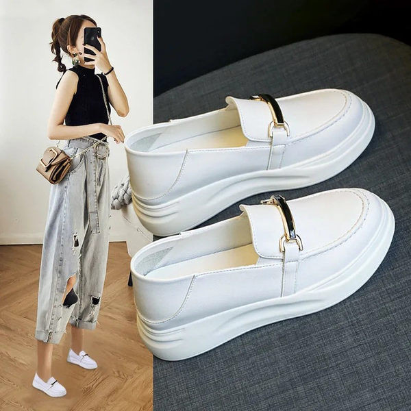 Дамски мокасини с платформа 5см