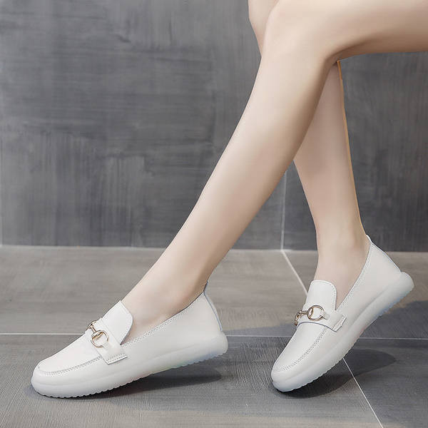 Mocasini casual din piele ecologica cu decor metalic