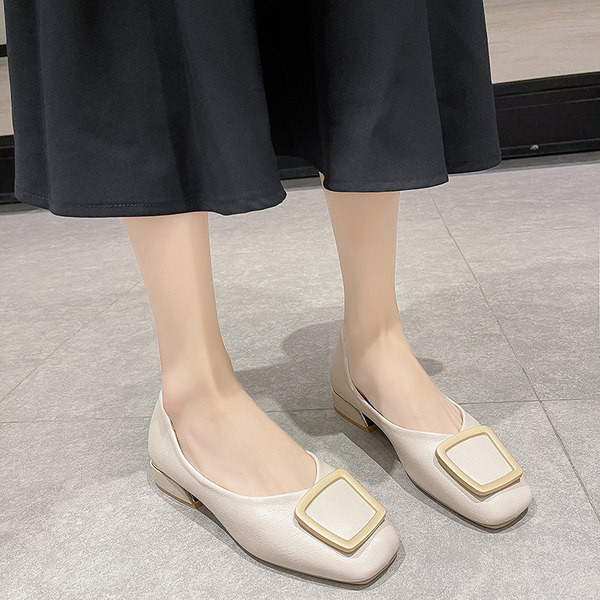 Mocasini casual cu cataramă pătrată pentru femei