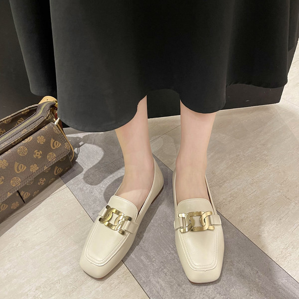 Mocasini casual dama cu element metalic