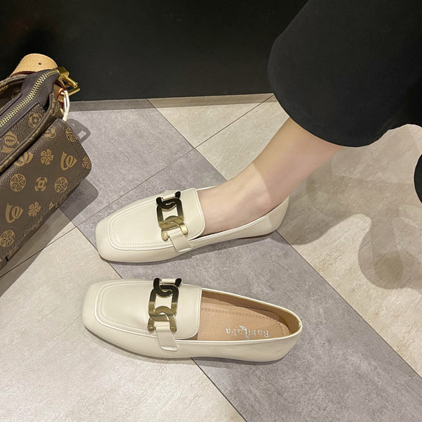 Mocasini casual dama cu element metalic