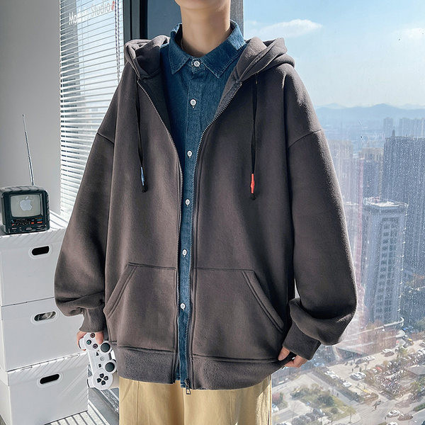 Мъжки ежедневен суичър с връзки и джобове