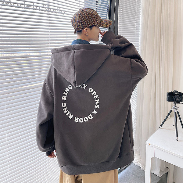 Мъжки ежедневен суичър с връзки и джобове