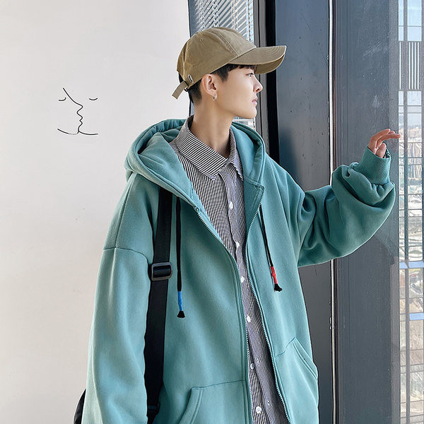 Мъжки ежедневен суичър с връзки и джобове