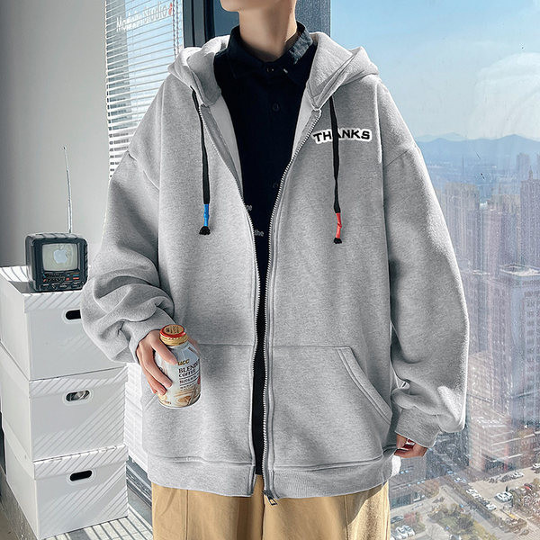 Мъжки ежедневен суичър с надпис и джобове