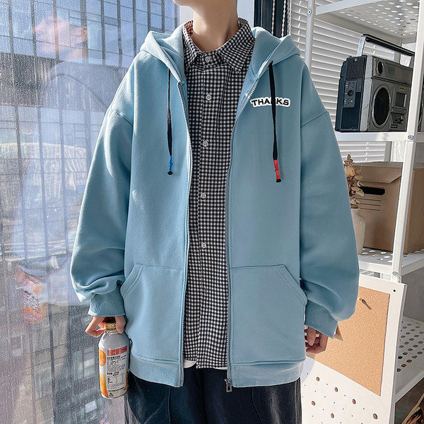 Мъжки ежедневен суичър с надпис и джобове