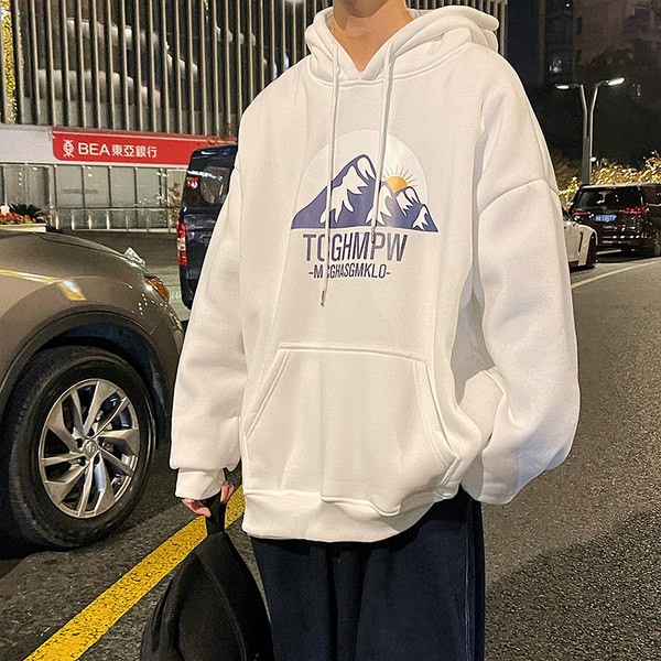 Мъжки суичър с качулка и щампа