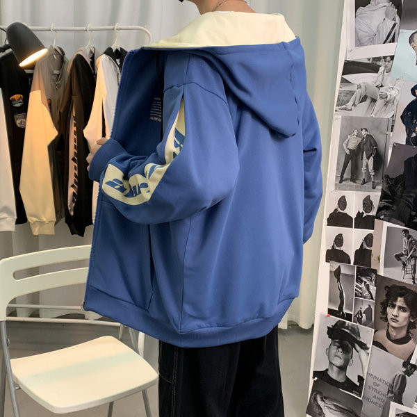 Ежедневен мъжки суичър с цип и надписи