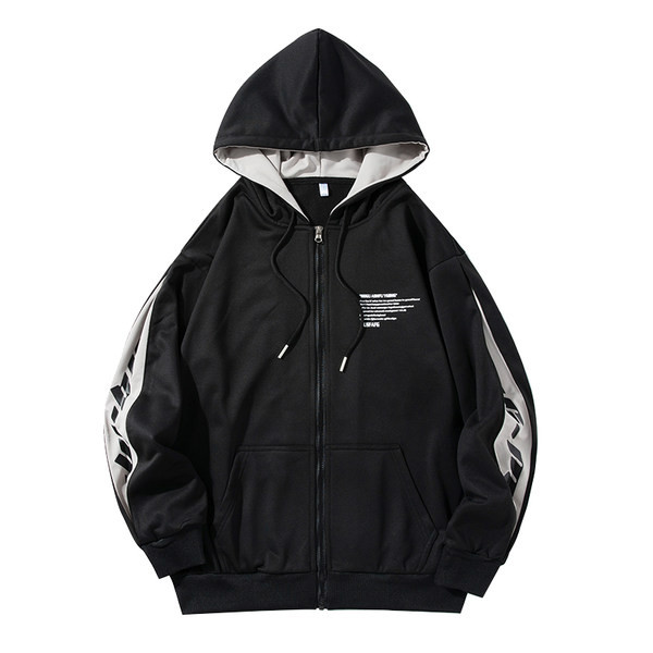 Ежедневен мъжки суичър с цип и надписи