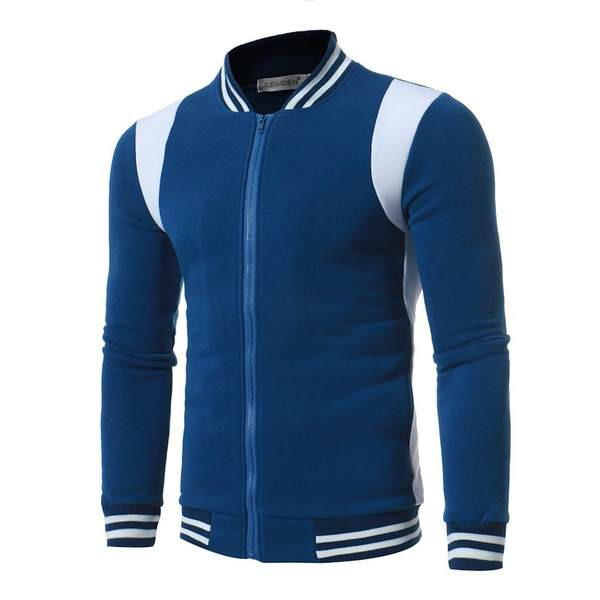 Мъжки втален суичър с цип и ниска яка