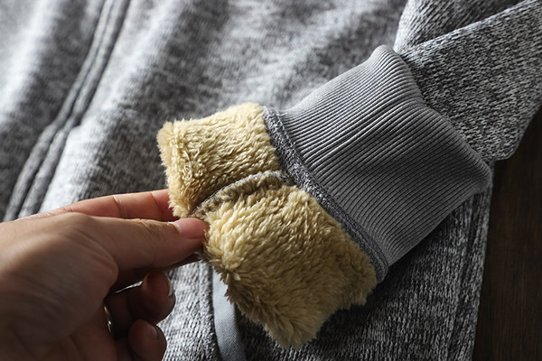 Hanorac pentru bărbați cu fermoar și căptușeală caldă