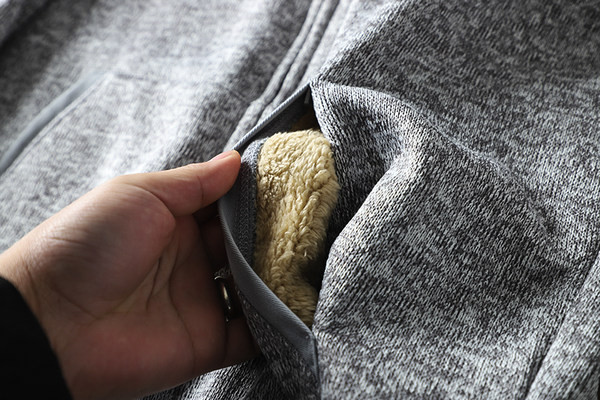 Hanorac pentru bărbați cu fermoar și căptușeală caldă