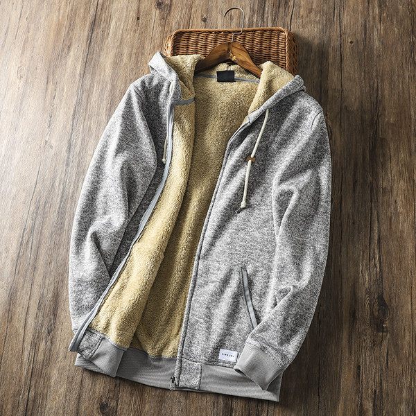Hanorac pentru bărbați cu fermoar și căptușeală caldă