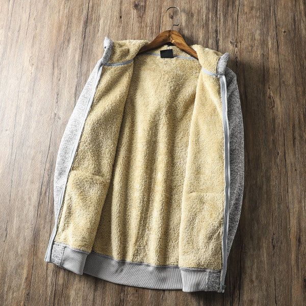 Hanorac pentru bărbați cu fermoar și căptușeală caldă