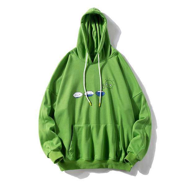 Hanorac pentru bărbați cu aplicație și glugă