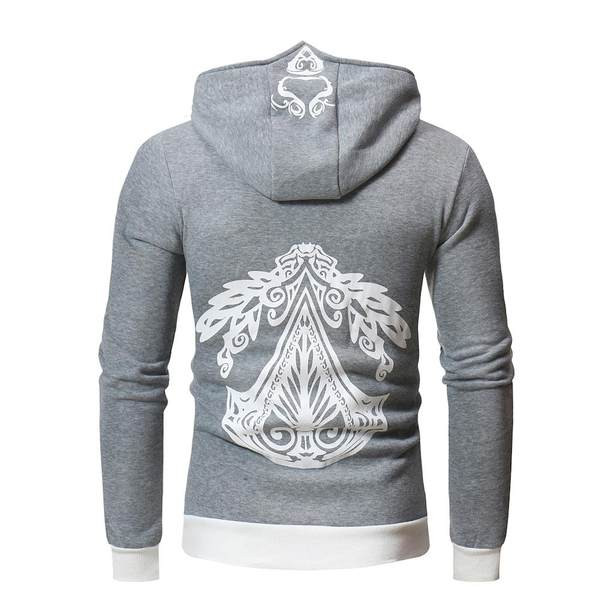 Hanorac pentru bărbați cu glugă și închidere asimetrică