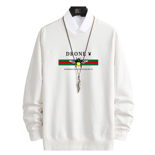 Hanorac lat cu inscripție și aplicare de culoare