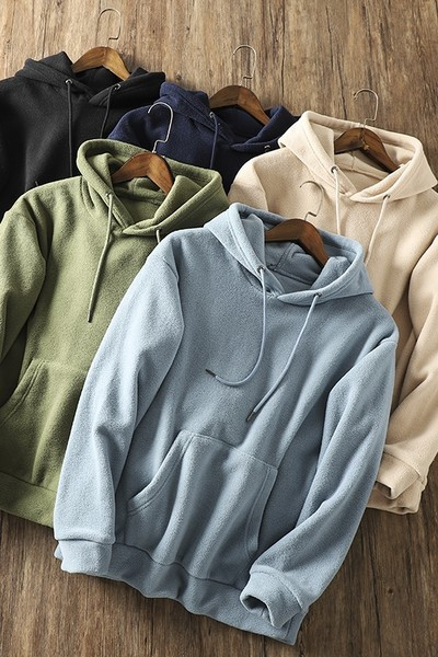 Hanorac de toamnă pentru bărbați cu șnur și buzunar