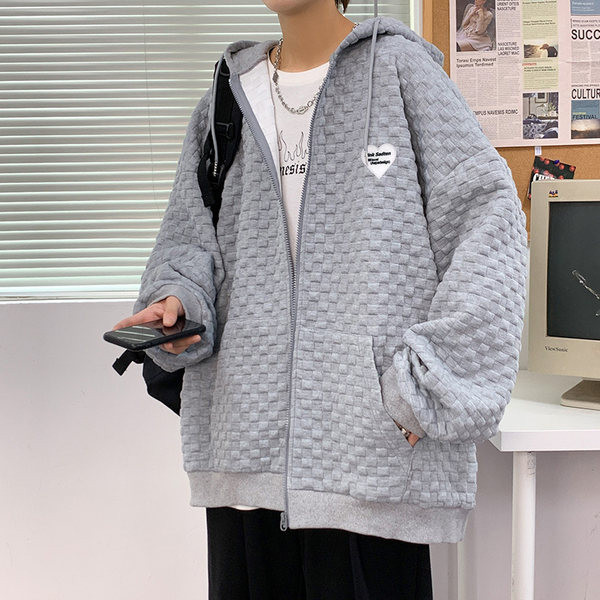 Laia mudeliga meeste dressipluus luku ja taskutega