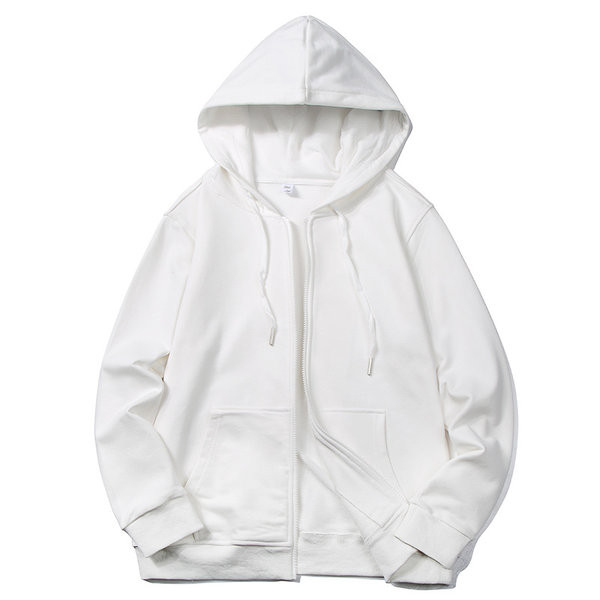 Hanorac zilnic monocolor cu fermoar și glugă