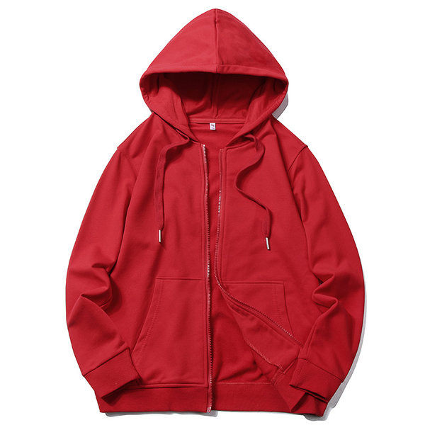 Hanorac zilnic monocolor cu fermoar și glugă