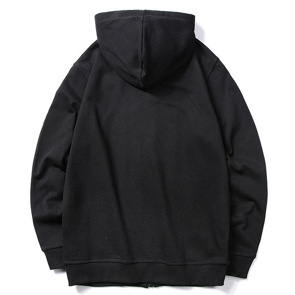 Hanorac zilnic monocolor cu fermoar și glugă