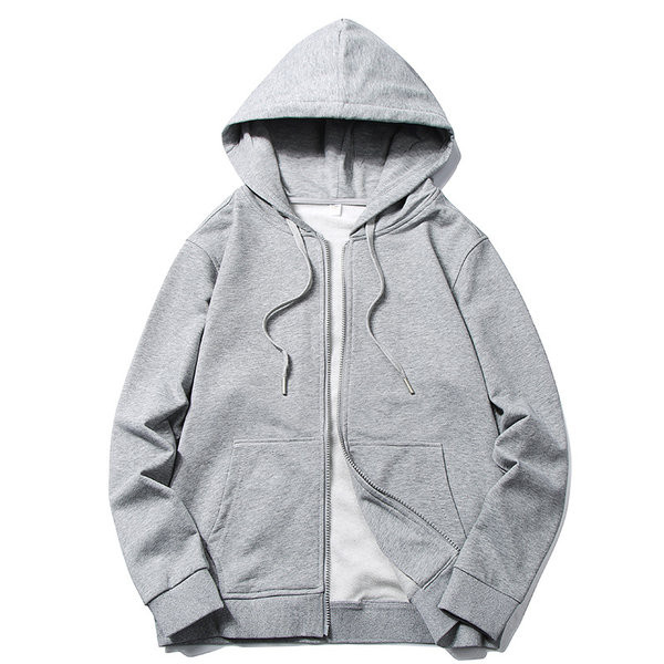 Hanorac zilnic monocolor cu fermoar și glugă