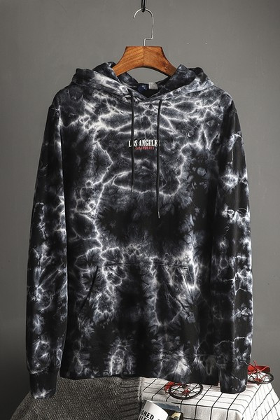 Hanorac bărbătesc de toamnă cu glugă și inscripție