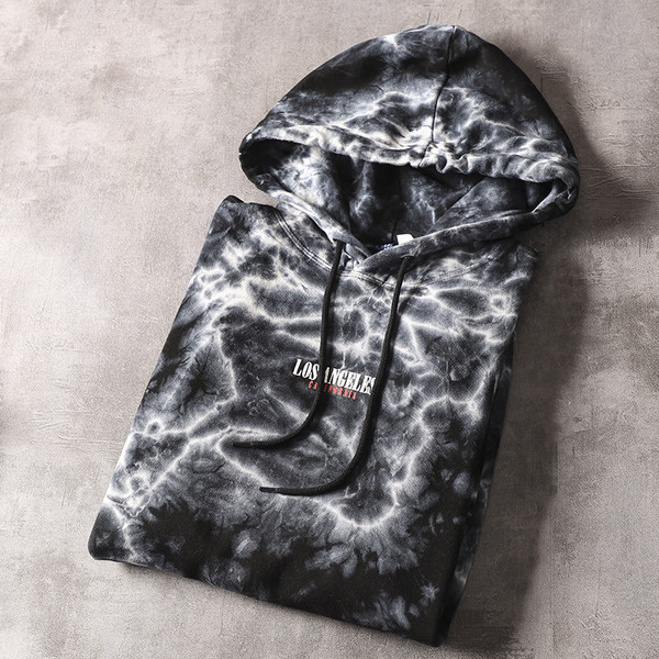 Hanorac bărbătesc de toamnă cu glugă și inscripție