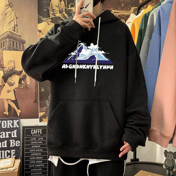 Hanorac pentru bărbați cu glugă și imprimeu în patru culori